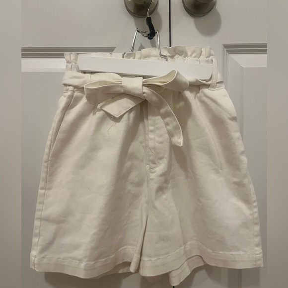 Draper James White Denim Paper Bag Shorts - Picture 1 of 3